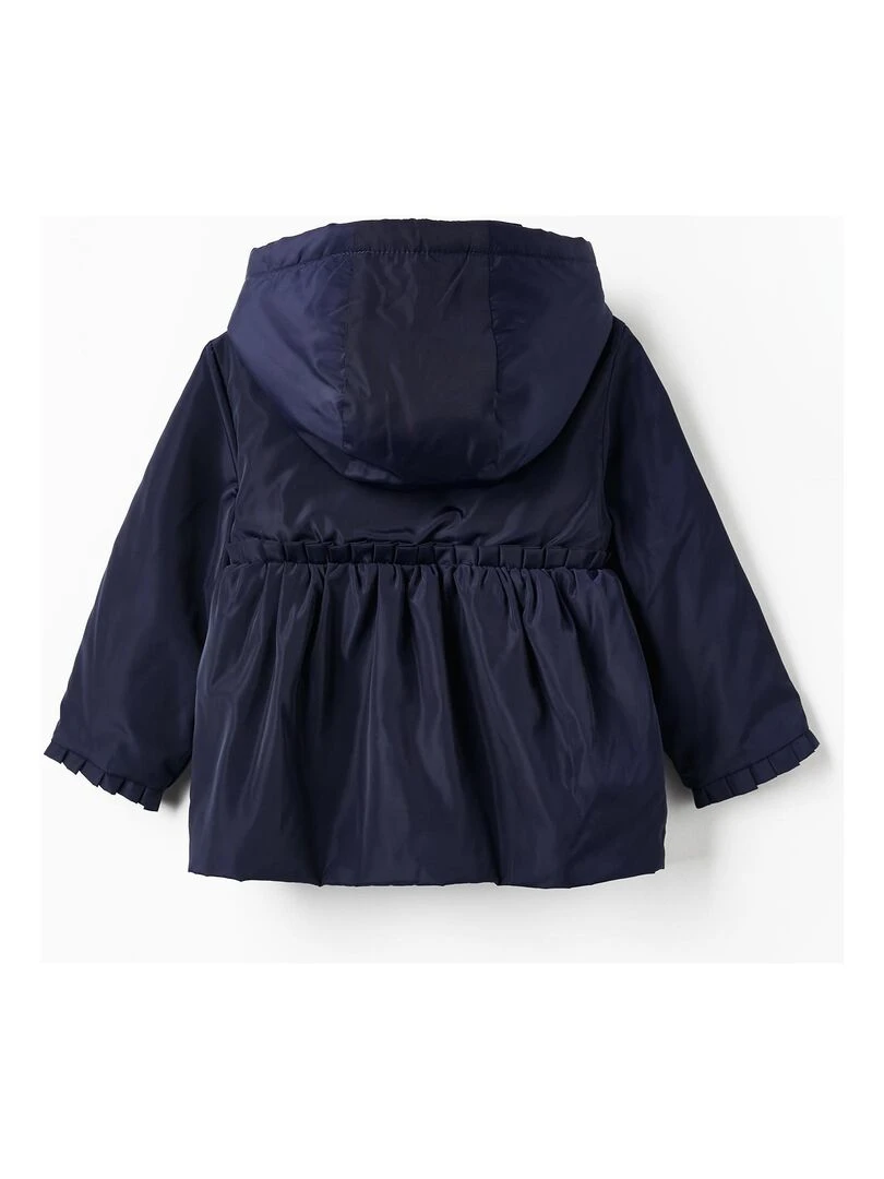 Parka avec Capuche et Volants pour Bébé Fille  SPRING BEGINS   Bleu foncé