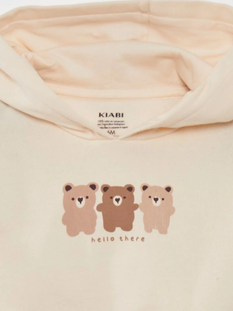 Ensemble sweat à capuche + legging 2 pièces Beige