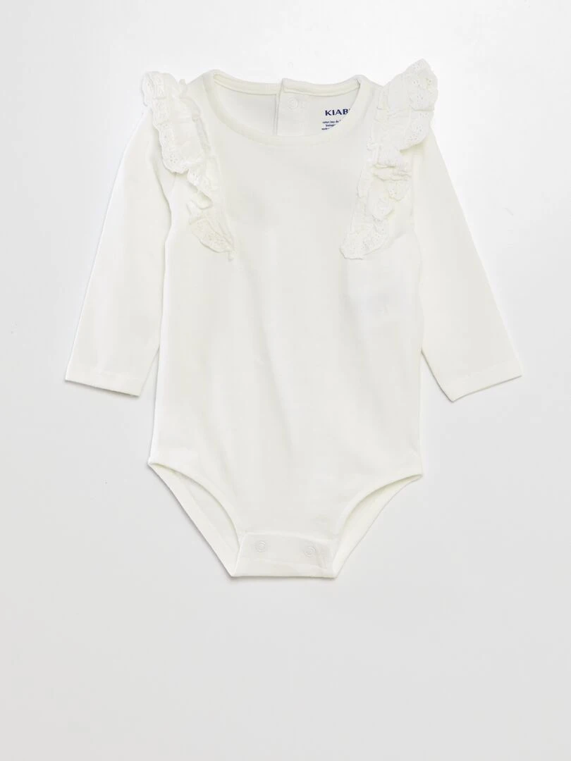 Body avec broderie anglaise blanc
