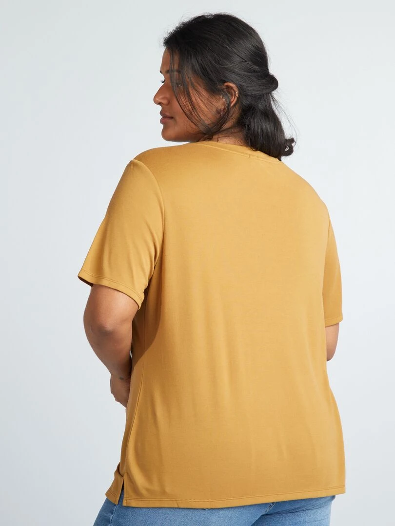 T shirt manches courtes stretch   Jaune