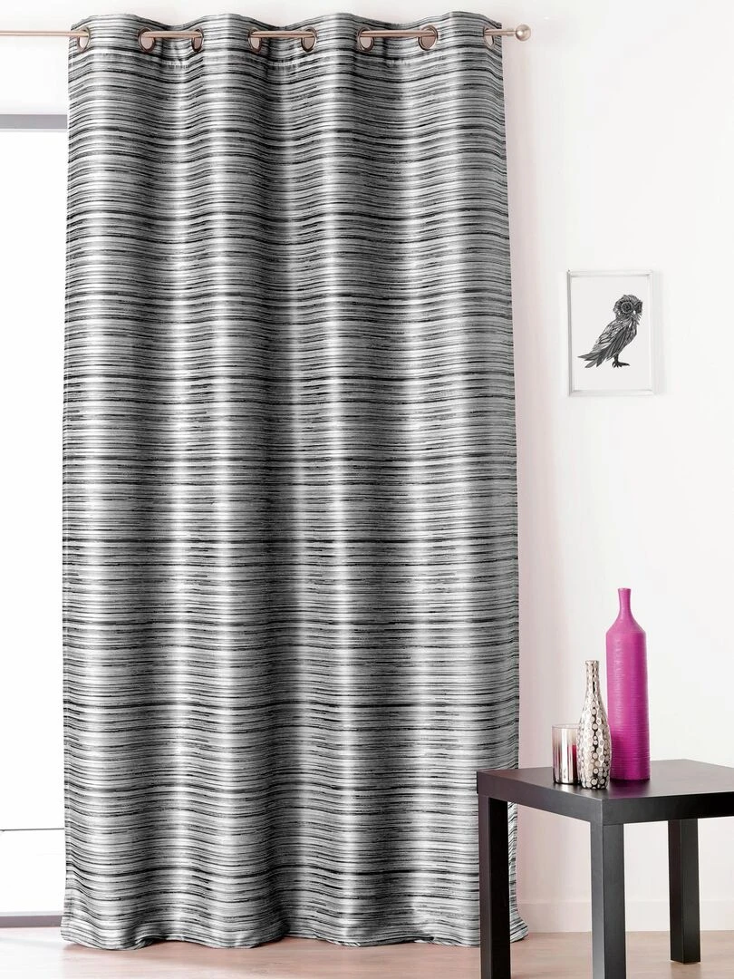 Rideau aspect shantung avec oeillet Gris clair