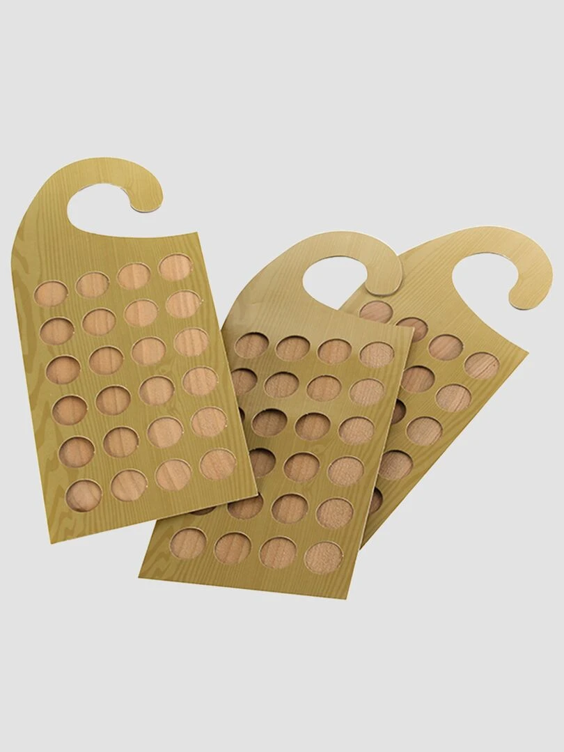 Lot de 3 plaquettes pour penderie Marron