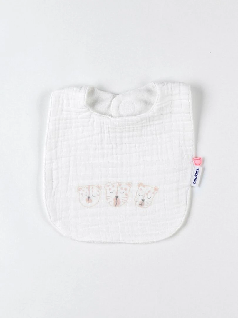 Set de 3 bavoirs léopard en mousseline et éponge cappuccino/beige Beige