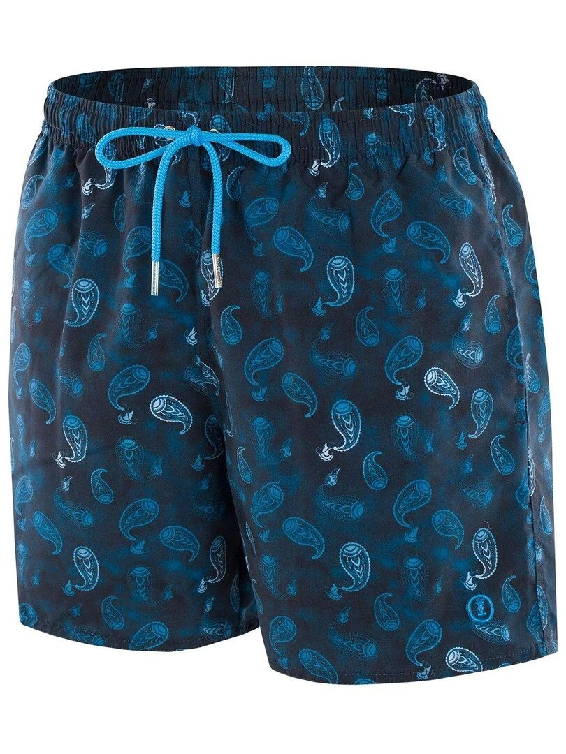 Maillot de bain short imprimé paisley Macassar   Bleu