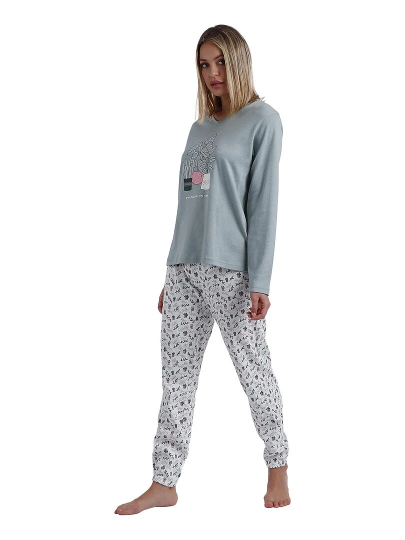 Pyjama pantalon top manches longues Time To Grow   Vert