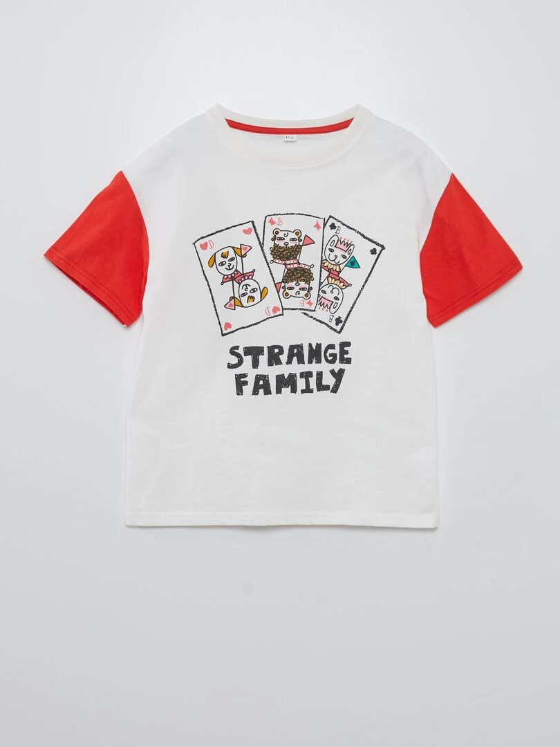 T shirt à col rond X Little Bad Wolf   Blanc/rouge