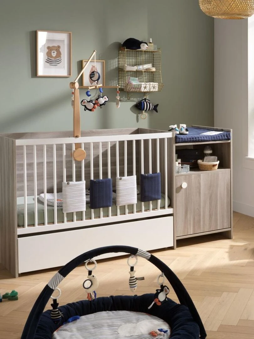 Tiroir de lit combiné évolutif sur roulettes   BABYPRICE   Blanc