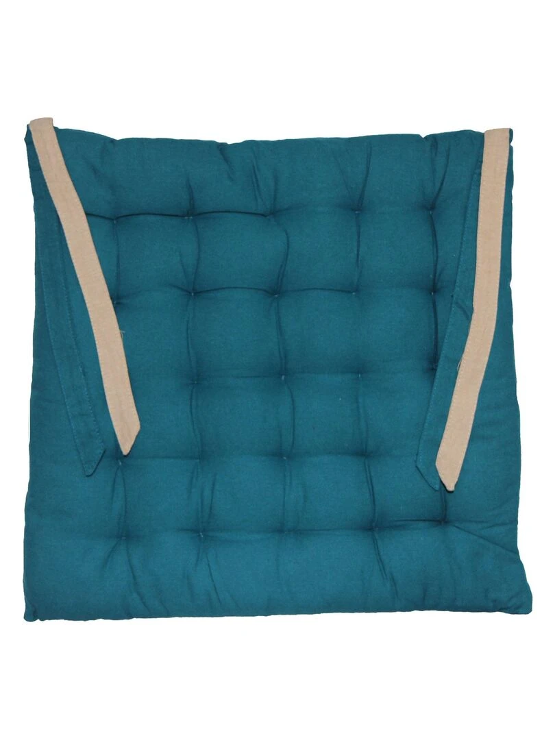 Galette de Chaise épaisse et matelassée VALAYANS Bleu pétrole
