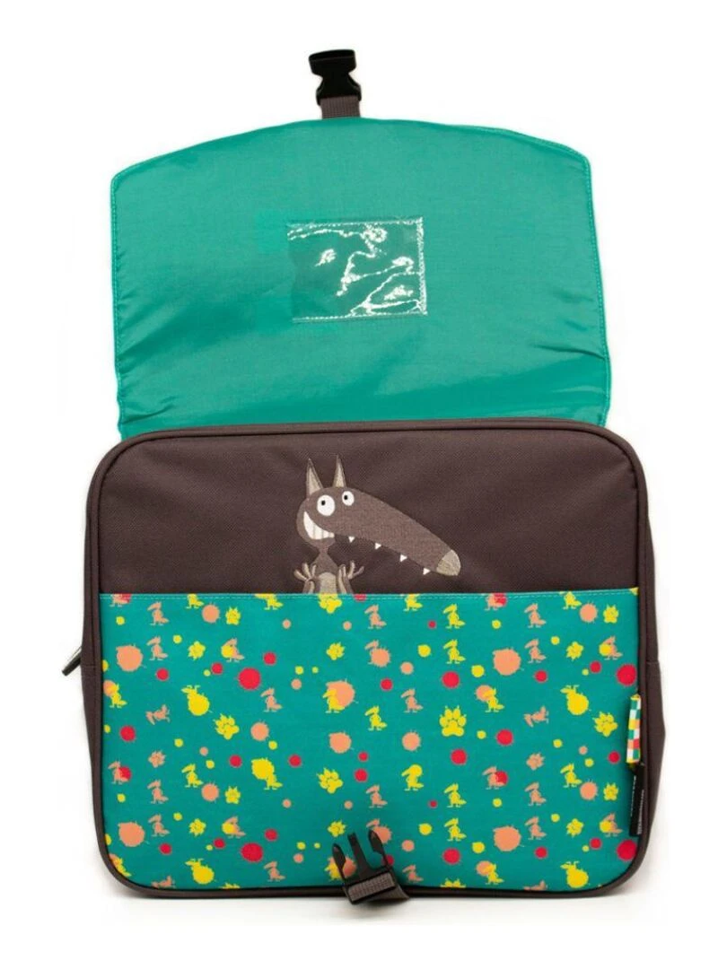 Cartable A4 maternelle Loup X Déglingos   Vert
