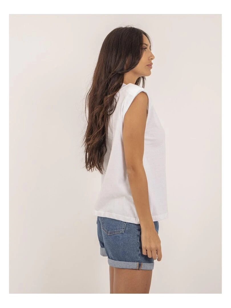 T shirt col rond  sans manches FROZEN   Blanc