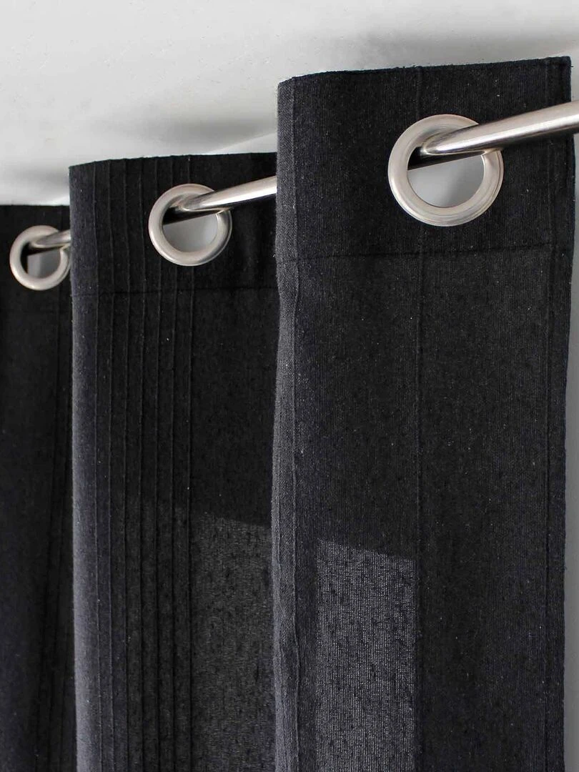 Rideau tendance en coton recyclé   gris anthracite