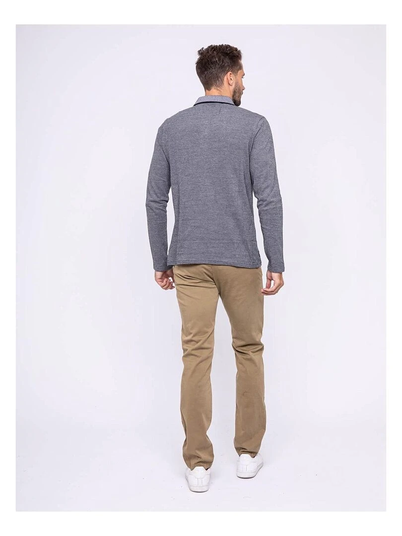 Polo manches longues pur coton POITIER Noir