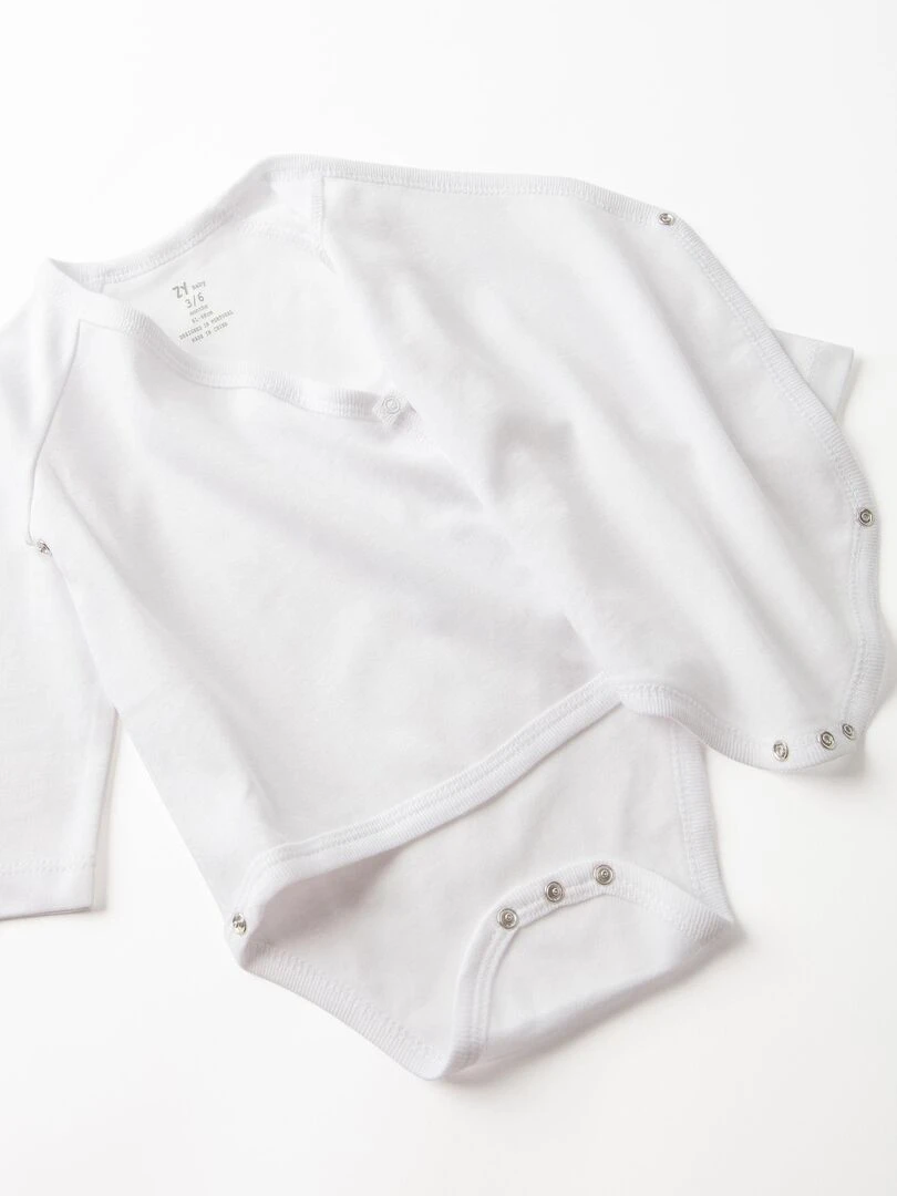 Lot de cuatre bodies en 100% coton essentials line 'Zippy'   Blanc Argenté