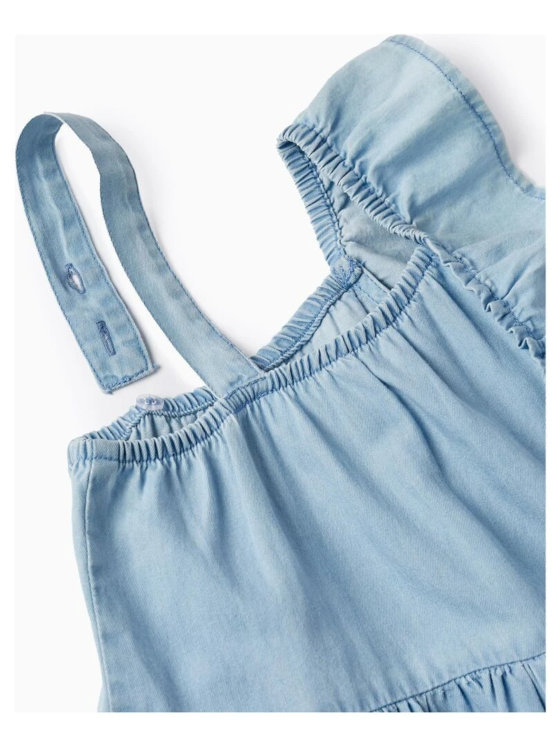 Robe En Jean En Coton Pour Fille manches courtes CUBA   Bleu clair