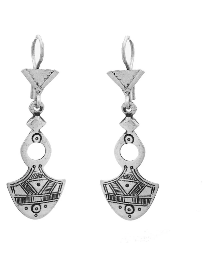 Boucles oreille touareg croix sud Timia Bijoucolor Argent