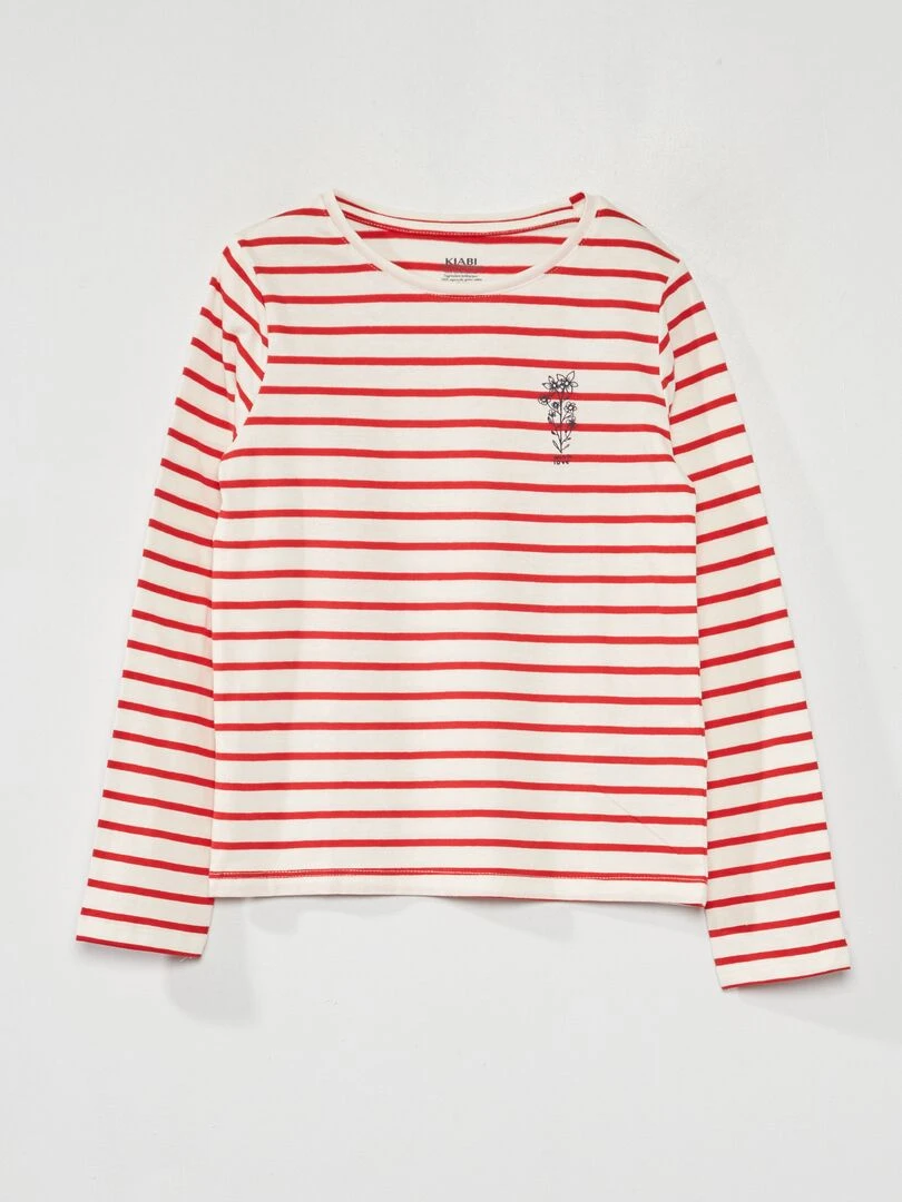 T shirt à 'rayures' Rouge/blanc