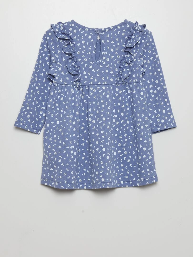 Robe évasée motif pois Bleu