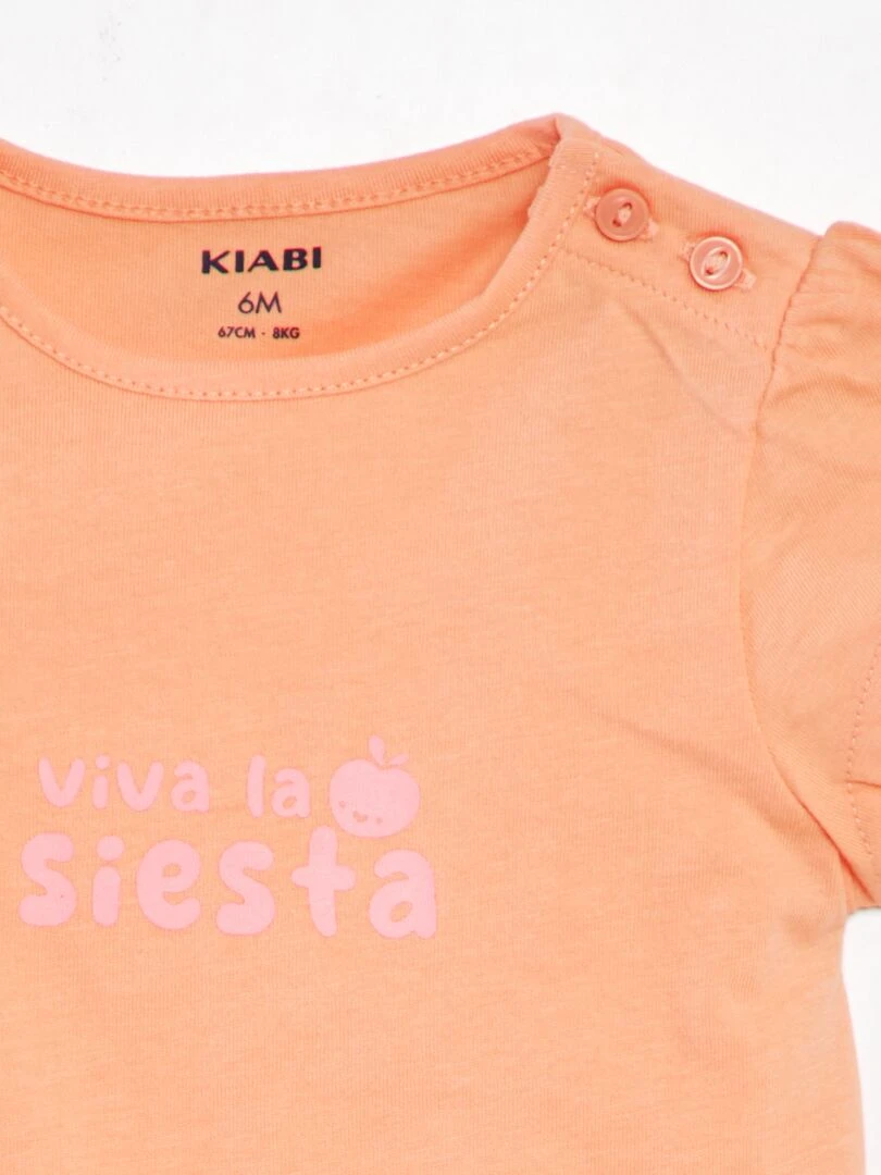 Tee shirt imprimé message Orange