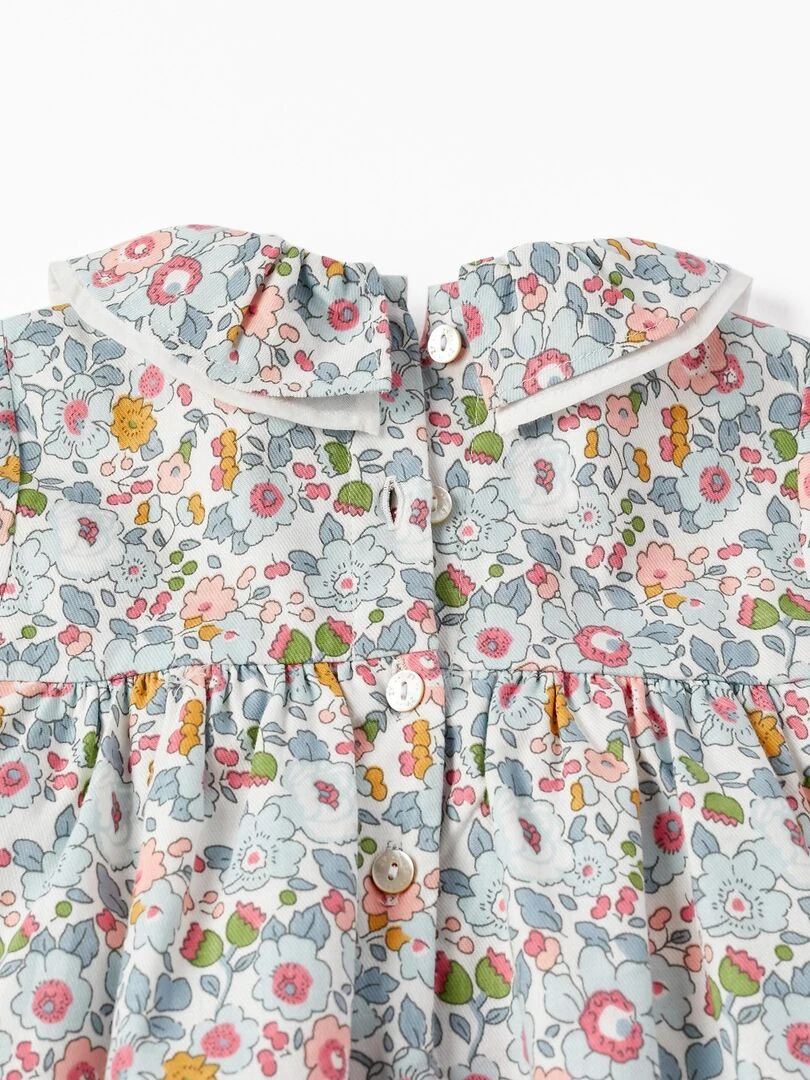 Robe à fleurs avec volants pour bébé fille manches longues  ROYALS OFF DUTY   Blanc