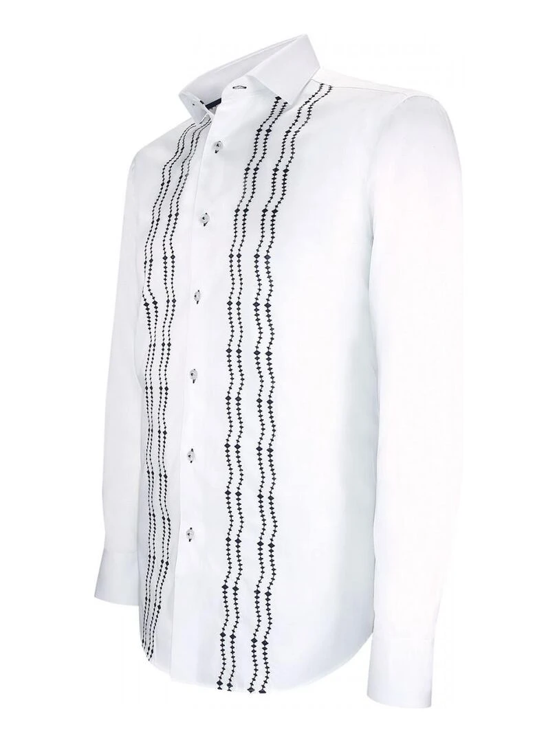 Chemise brodée satin de coton BROIDERY   Blanc