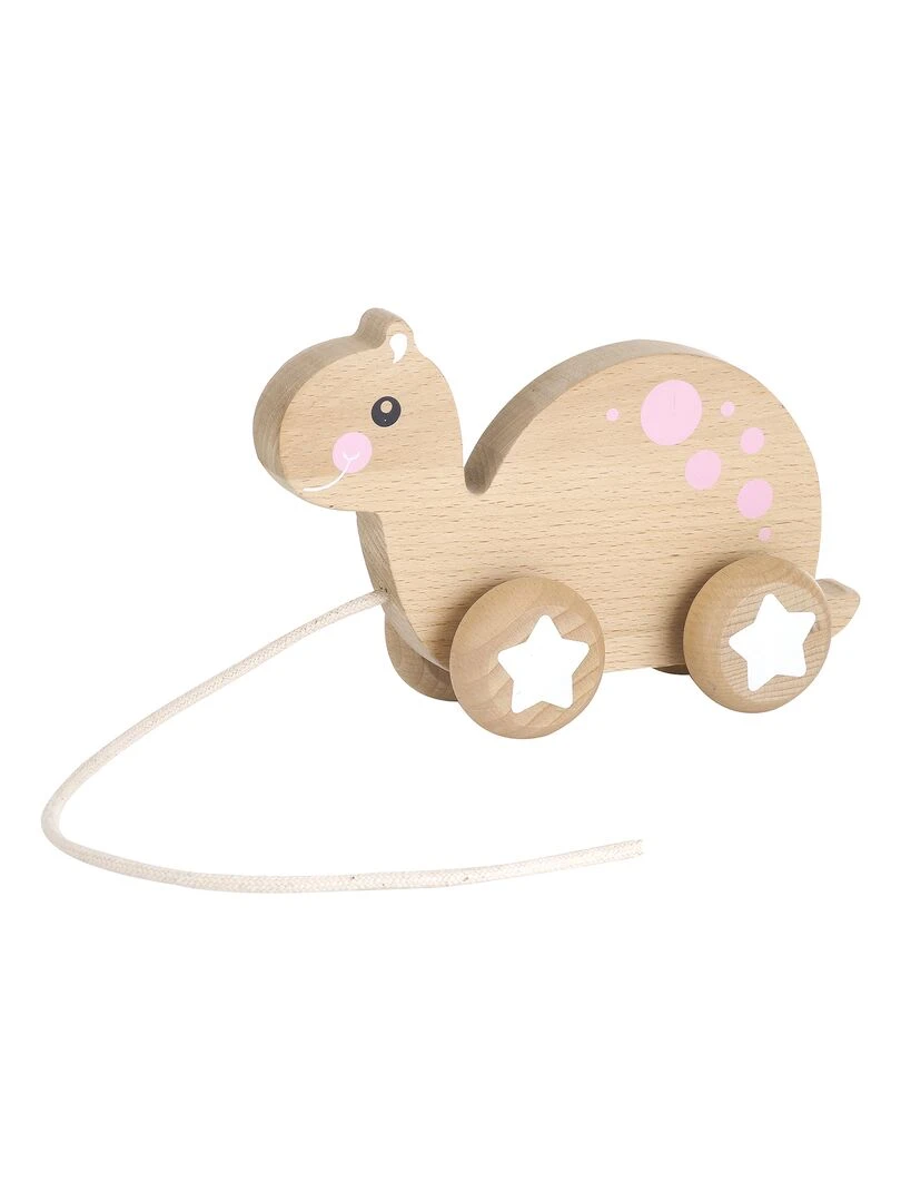 Jouet à tirer en bois tortue Rose clair