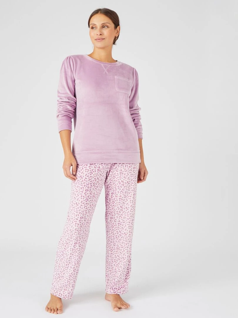 Pyjama velours Thermolactyl   Damart   Violet