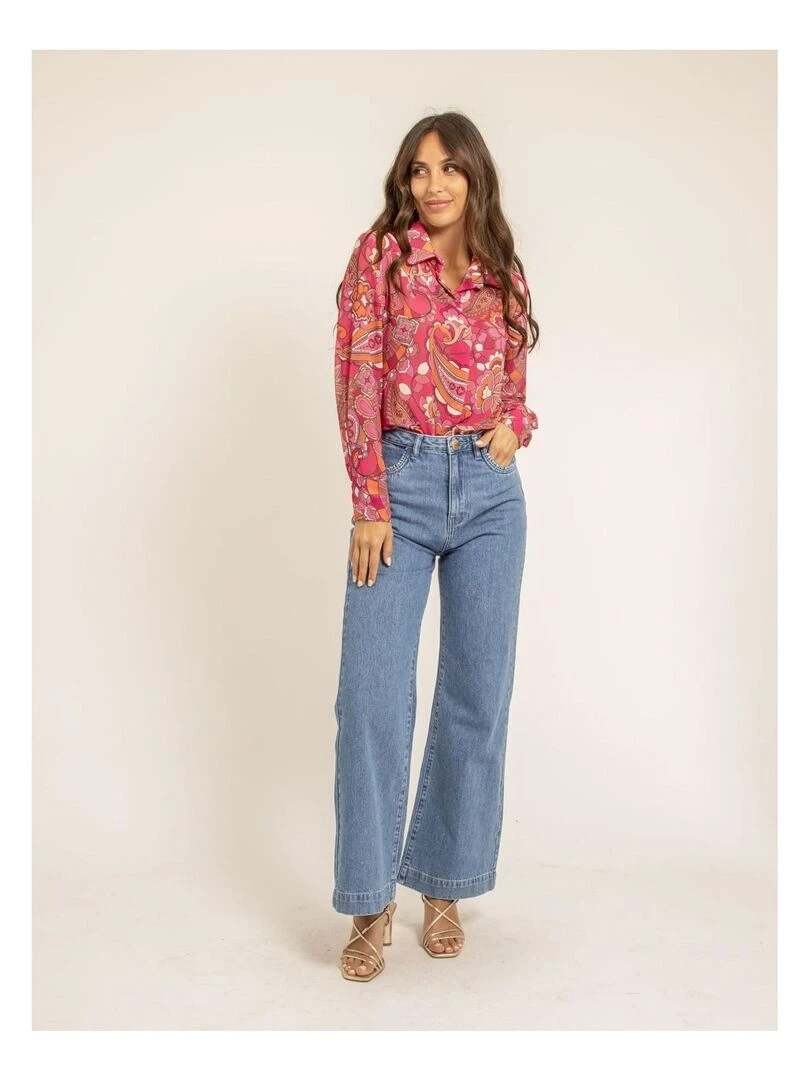 Chemise voile motifs ONICHI   Rose