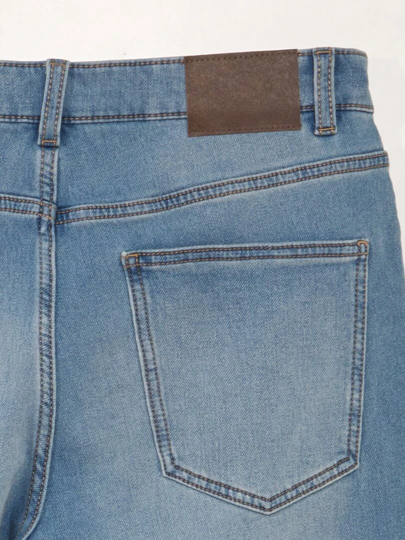 Bermuda slim en jean à 5 poches   Double stone