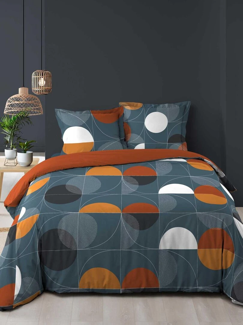 Parure Housse de couette + taie Collection Pop Terra Bleu