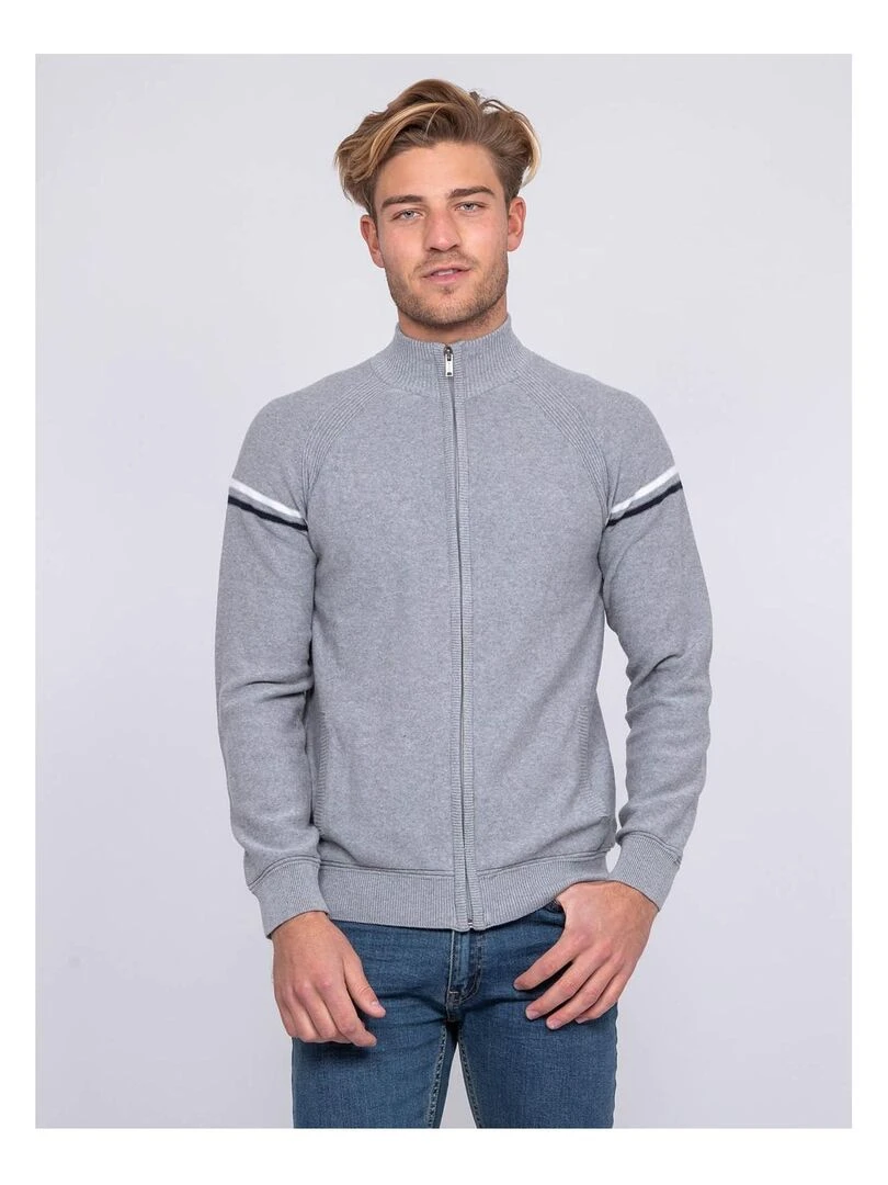 Gilet zippé col montant coton AUGUSTIN Gris