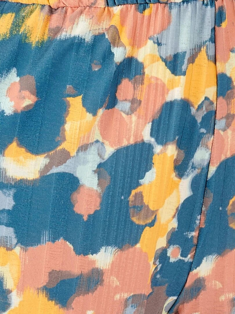 Pantalon imprimé maille côtelée   Damart   Bleu