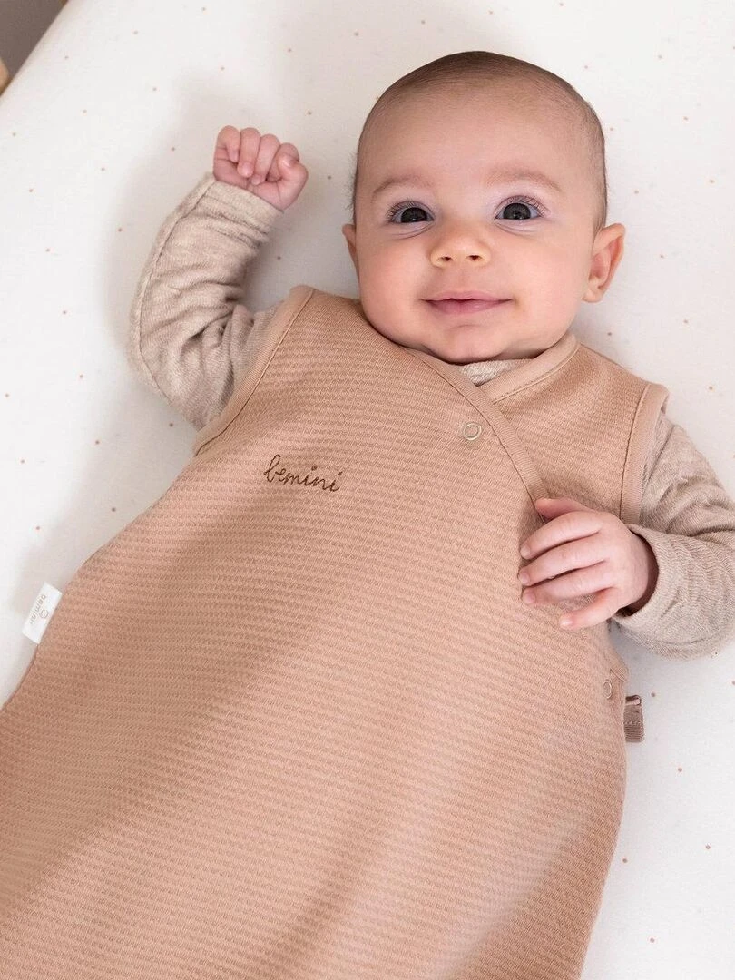 Bemini Gigoteuse  sans manches Waffle bio   Beige