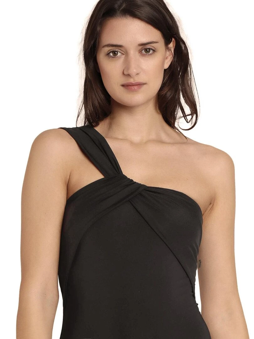 Maillot de bain 1 pièce asymétrique préformé Cruise   Noir