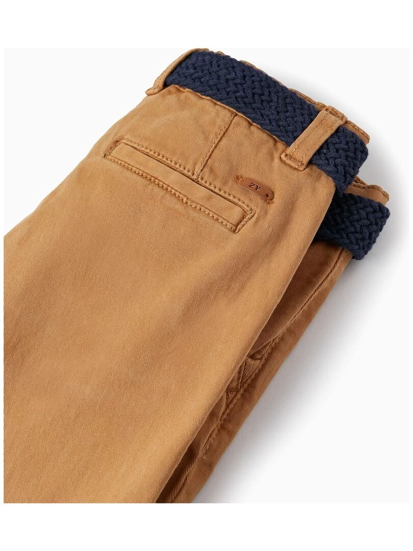 Short Chino En Sergé Avec Ceinture Pour Garçon  MATISSE   Beige