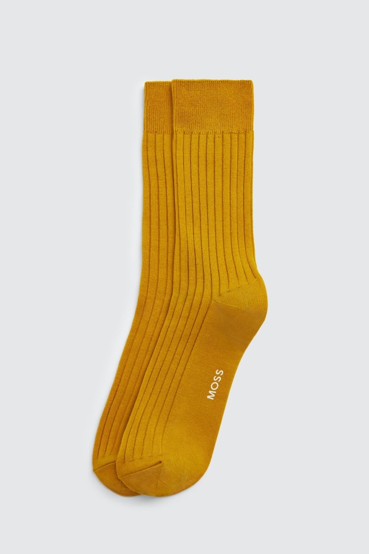 Mustard Fine Ribbed Socks Buy Online at Moss