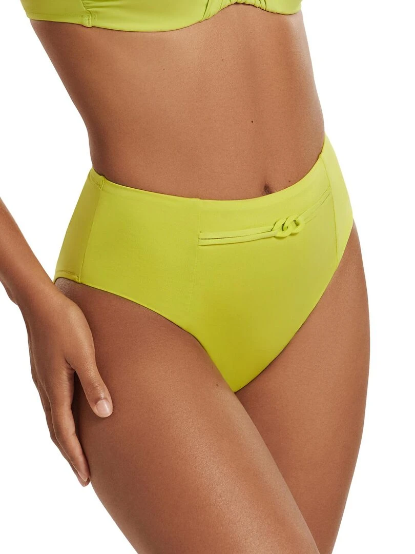 Bas maillot slip de bain échancré taille haute Palma Vert