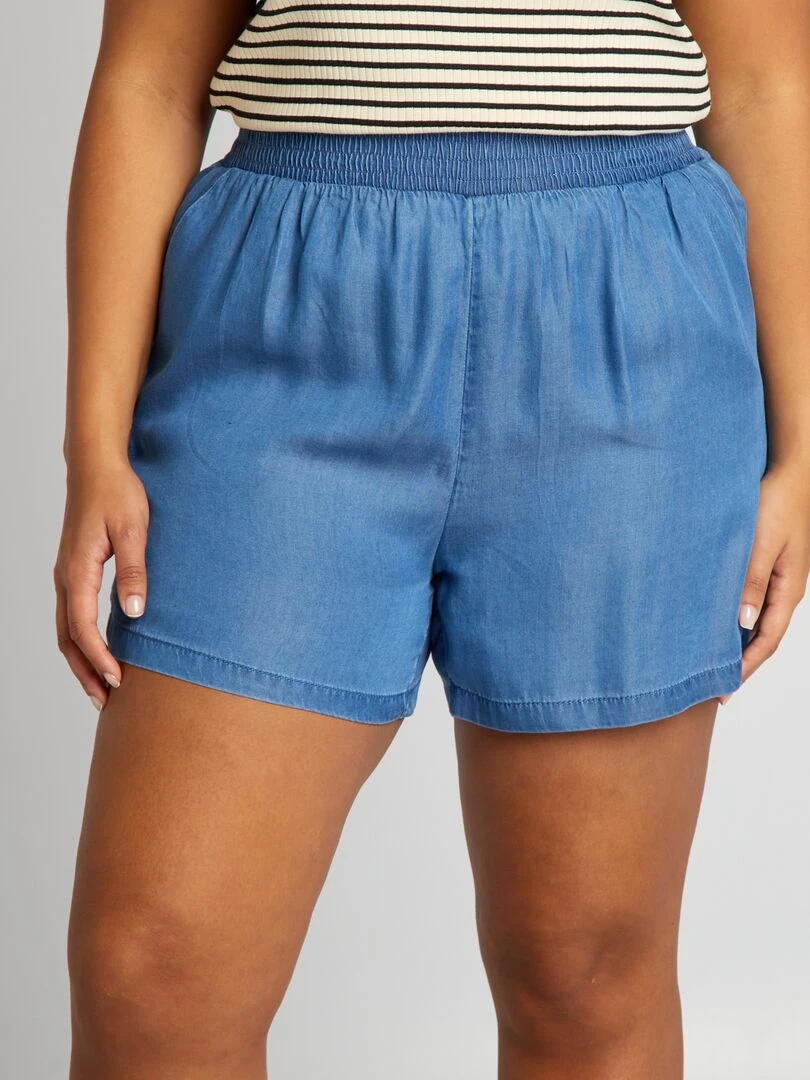 Short en tencel Bleu