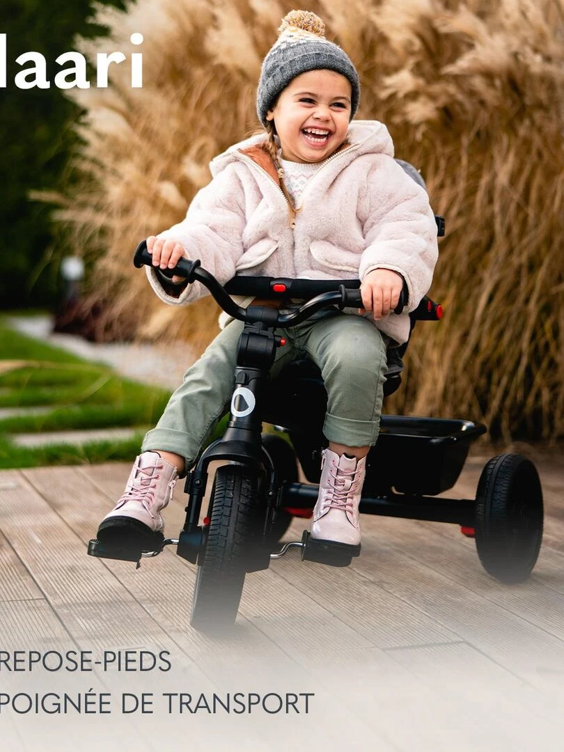 LIONELO Haari   Tricycle bébé évolutif   Jusqu'à 25 Kg   Siège réversible   Panier Sac   Vert