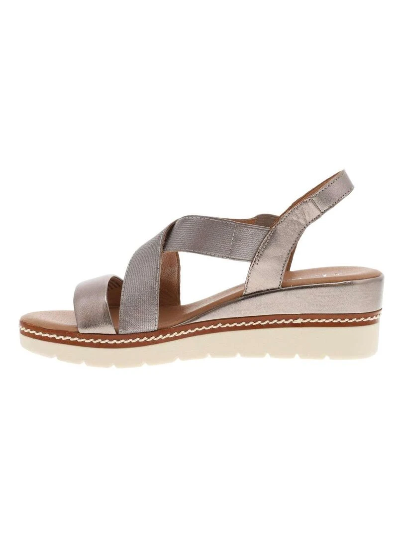 MARCO TOZZI   Nu pieds cuir talon semi compensée   Rose