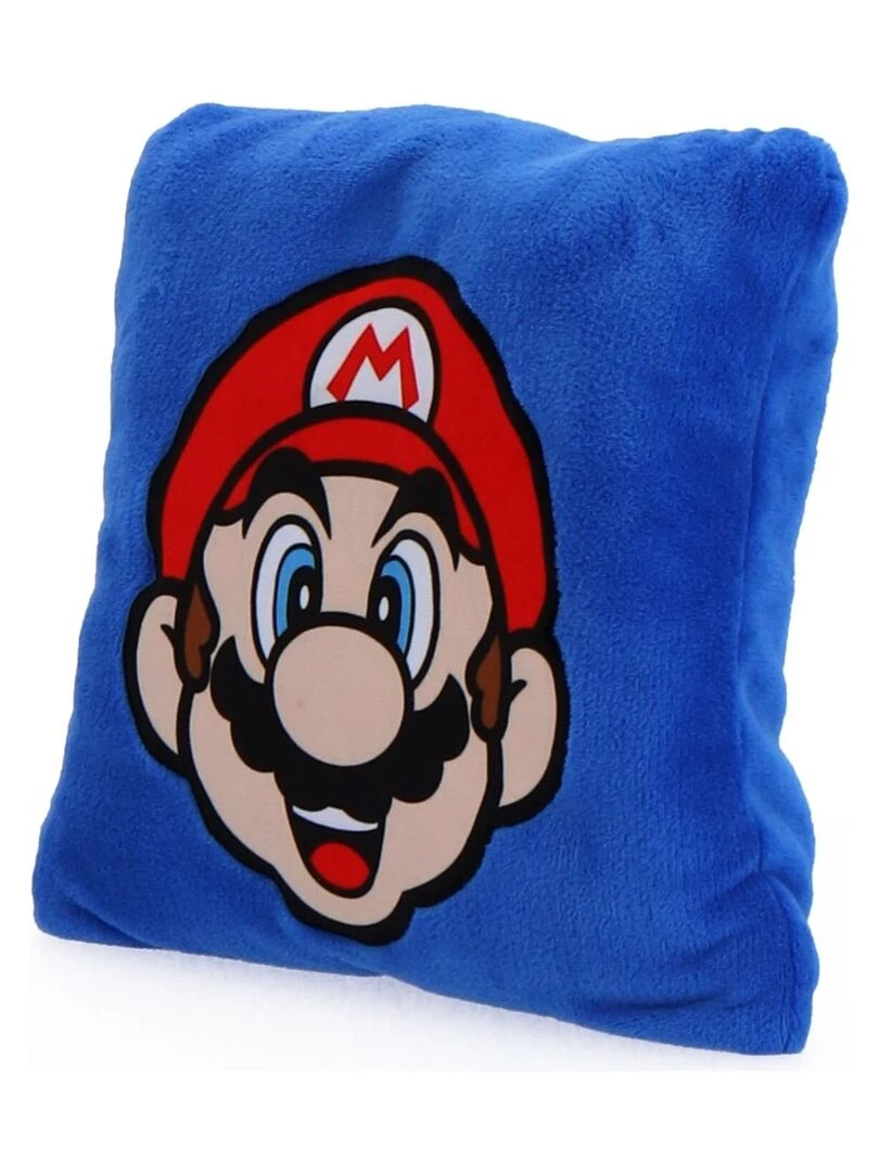Coussin Plaid 2 en 1 Peach Super Mario 140x100 cm   100% Polyester   Bleu