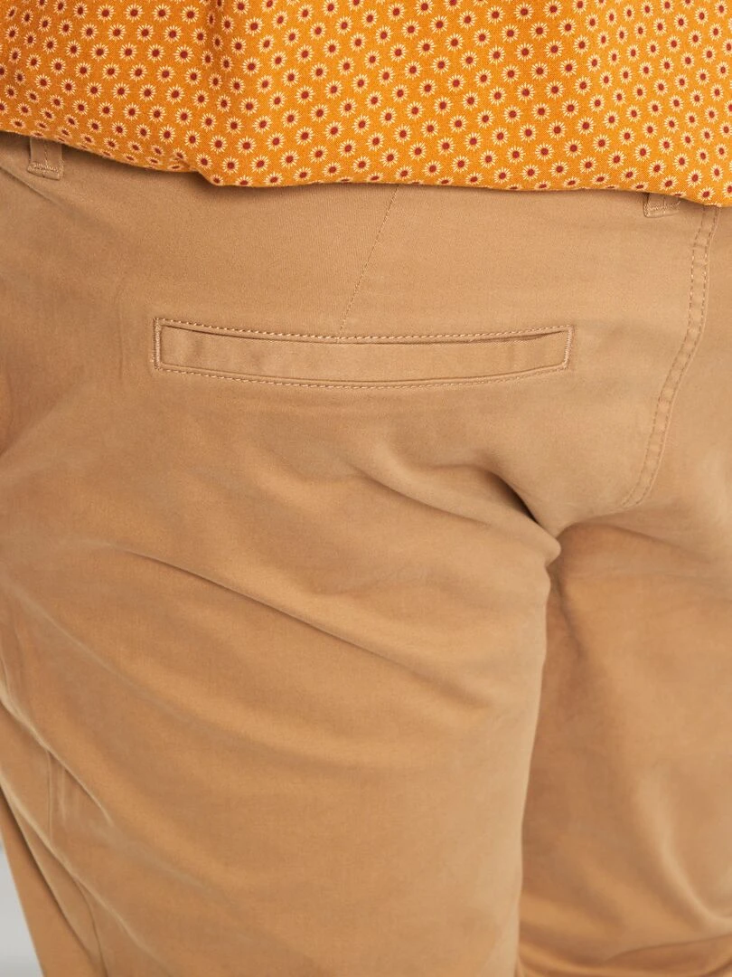 Chino slim en coton stretch   L30   marron