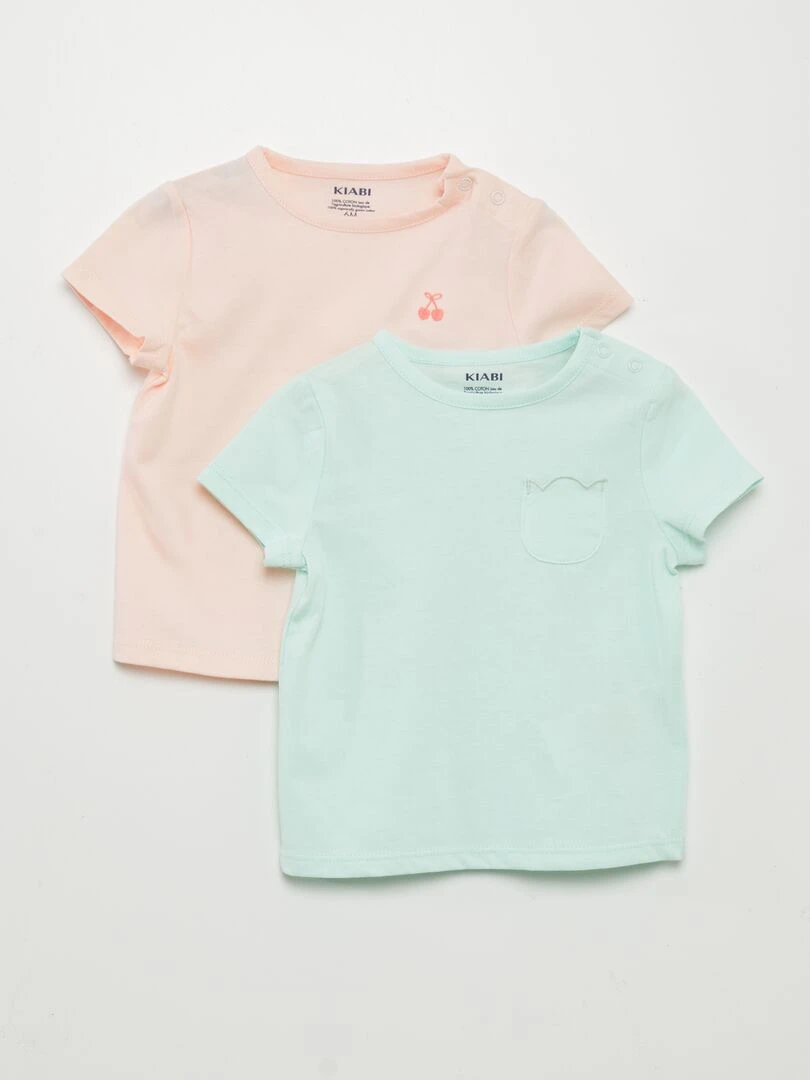 Lot de 2 t shirts simples Rose