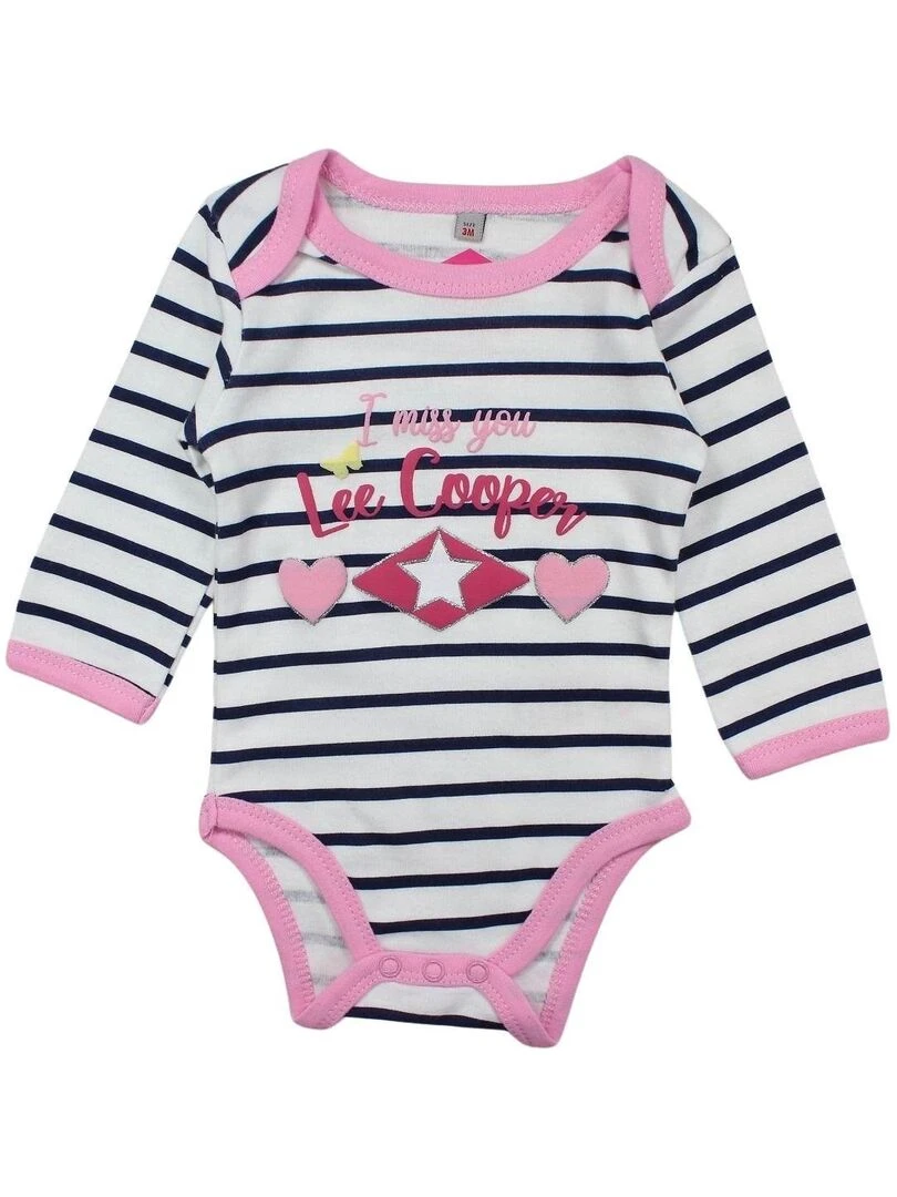 Lee Cooper Lot de 2 bodys bébé fille en coton Bleu