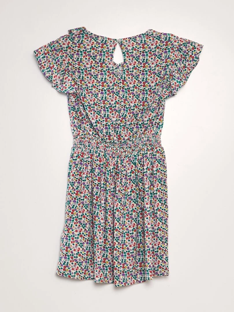Robe à volants imprimée Multicolore