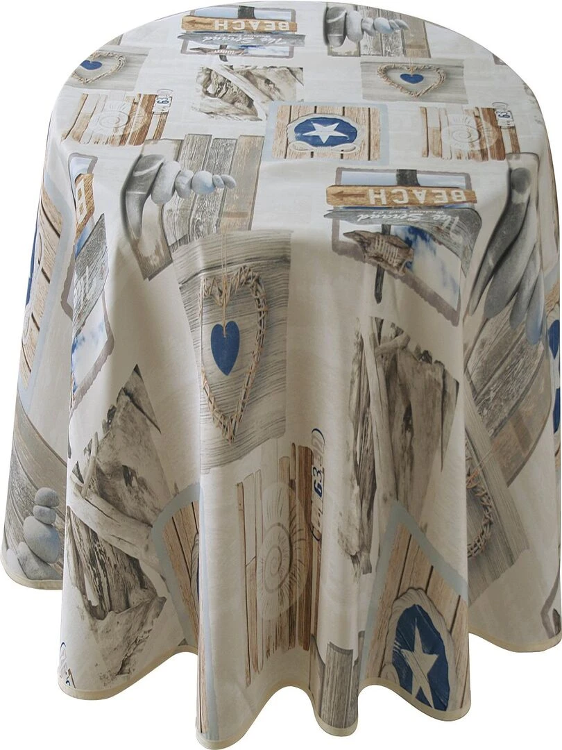 Nappe Anti taches Beach Ovale 150 x 240 cm Bleu Beige
