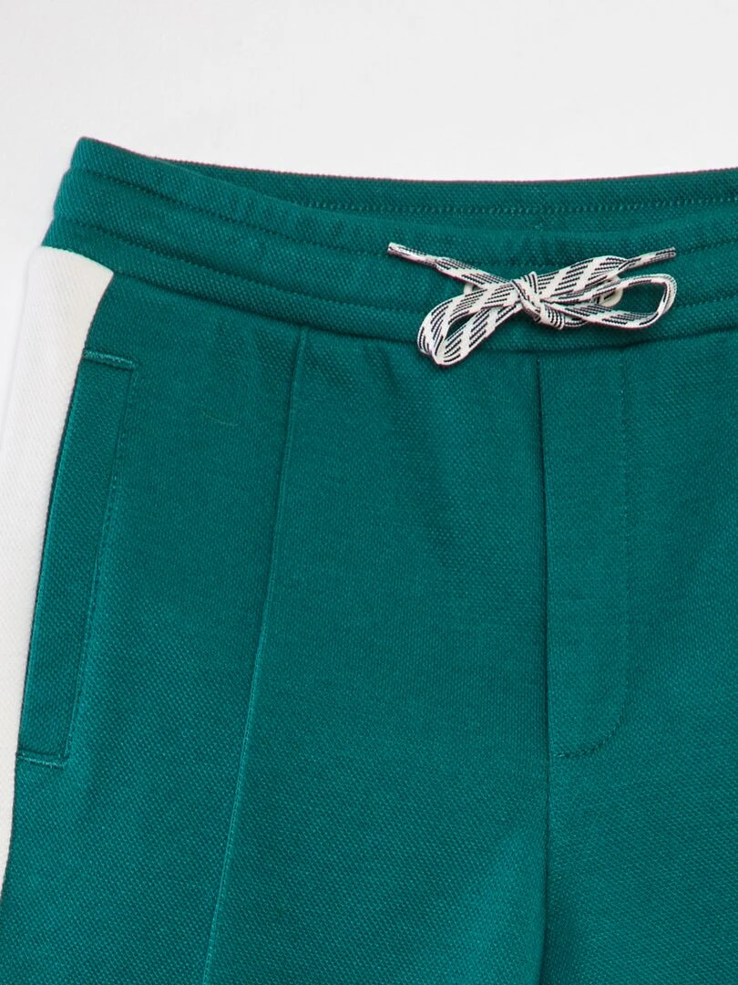 Pantalon de jogging en piqué de coton   VERT