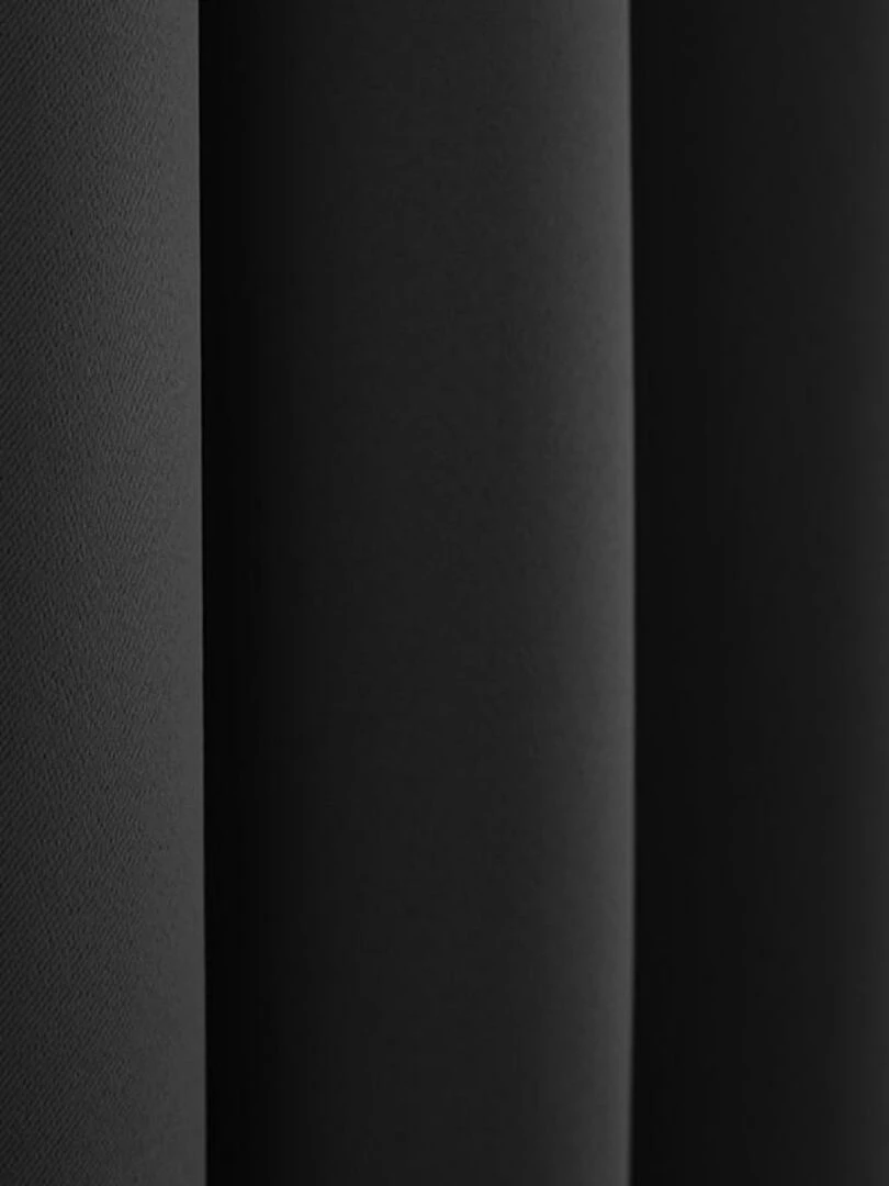 Lot De 2 Rideaux Occultant Noir 140 X 260 Cm   Noir