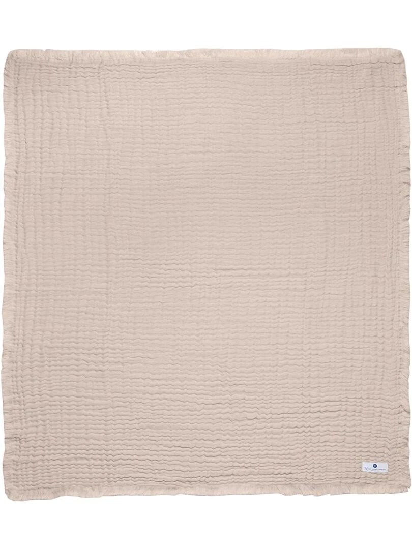 Couverture mousseline avec franges bebe respirante 4en1   Beige
