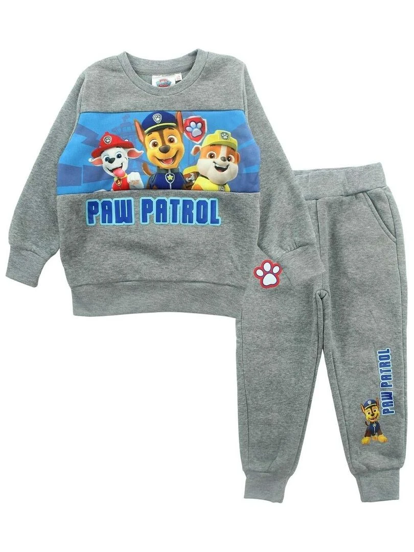Paw Patrol Ensemble Sweat pantalon garçon Imprimé La Pat' Patrouille Gris