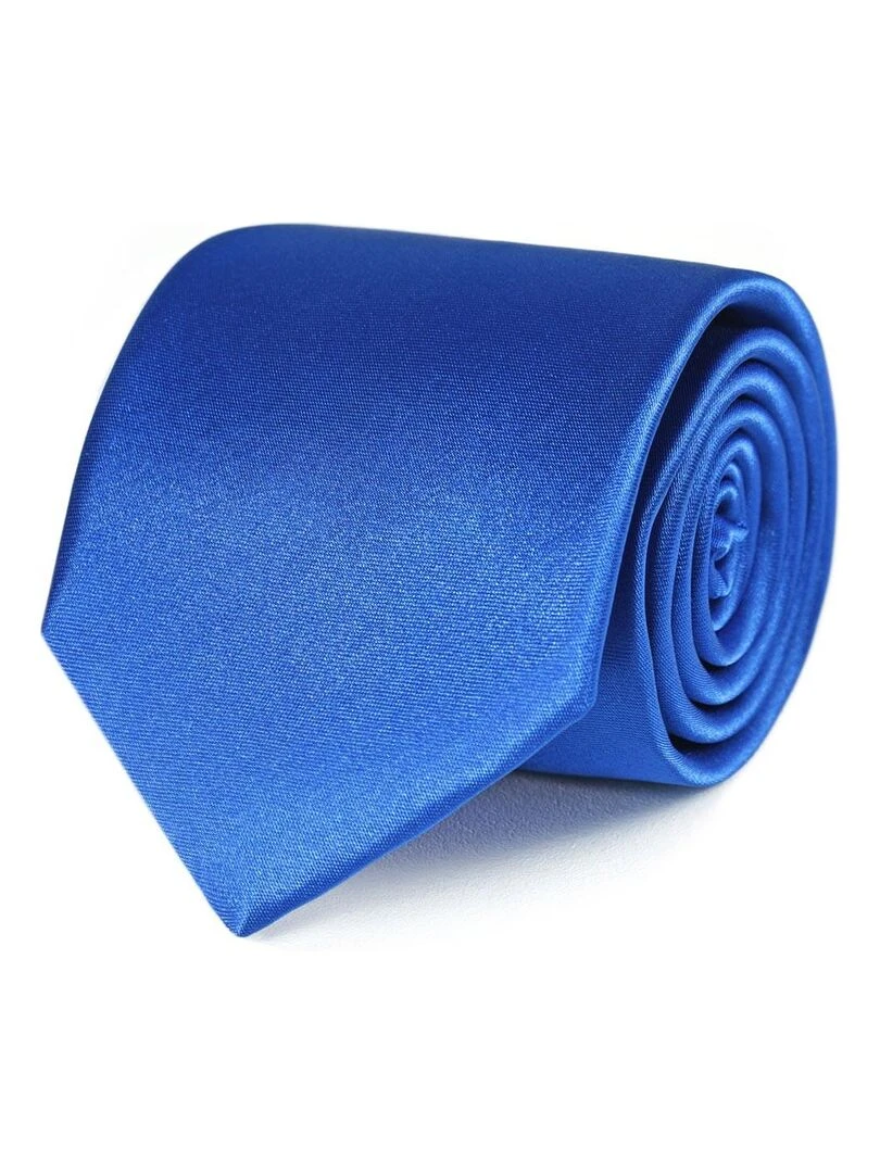 Cravate Satin Unie Fabriqué en Europe Bleu roi